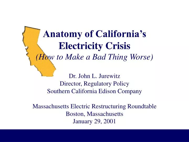 anatomy of california s electricity crisis how to make a bad thing worse