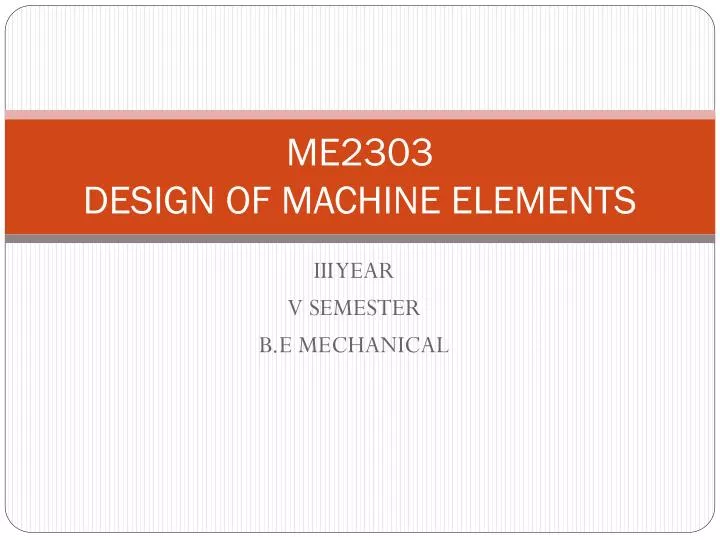 me2303 design of machine elements