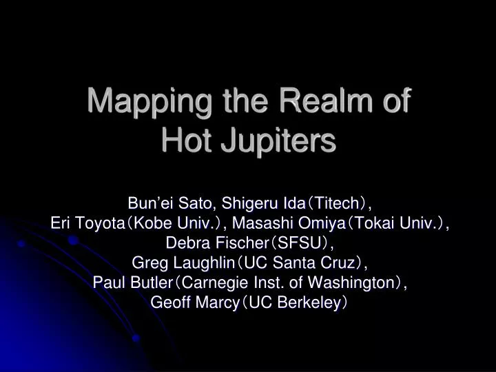 mapping the realm of hot jupiters