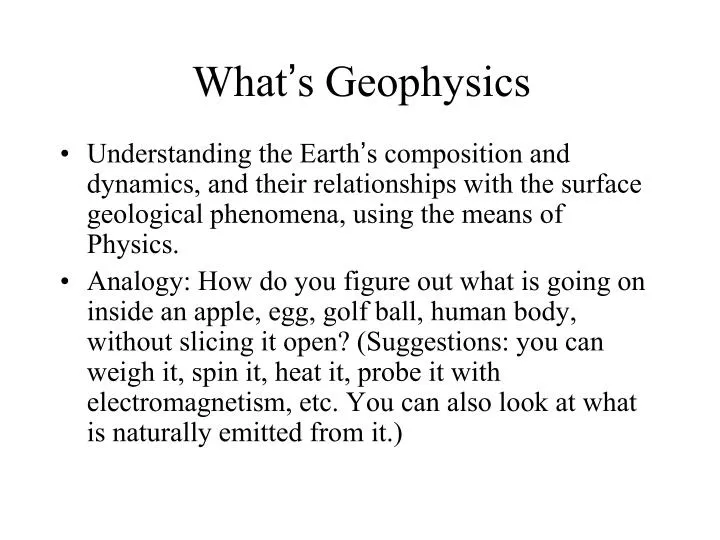 what s geophysics
