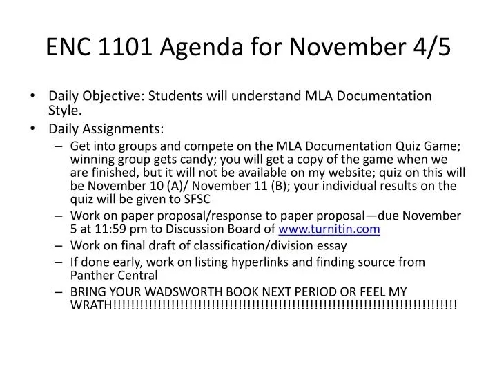 enc 1101 agenda for november 4 5