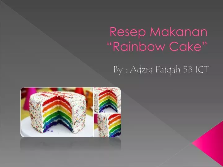 resep makanan rainbow cake