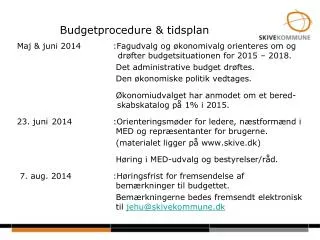 budgetprocedure tidsplan