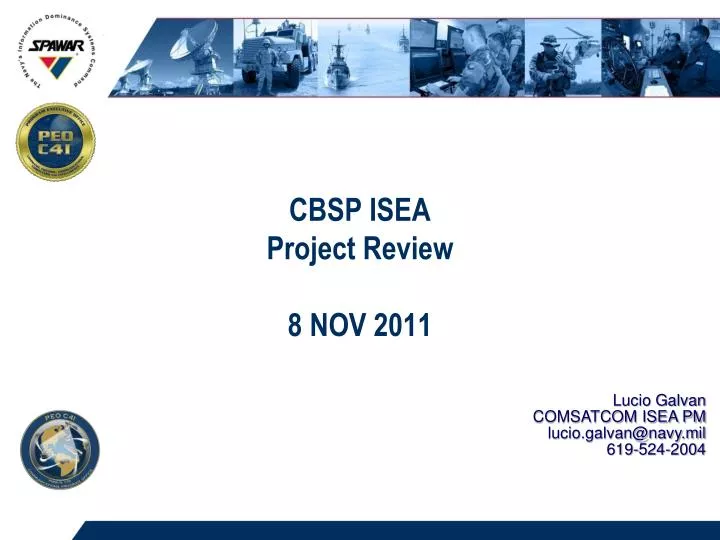 cbsp isea project review 8 nov 2011
