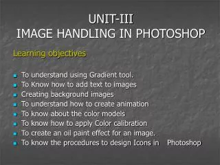 UNIT-III IMAGE HANDLING IN PHOTOSHOP