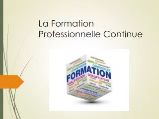 la formation professionnelle continue