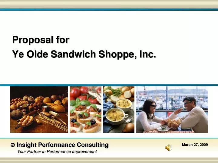 proposal for ye olde sandwich shoppe inc