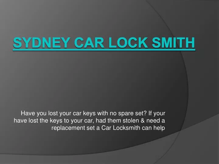 sydney car lock smith