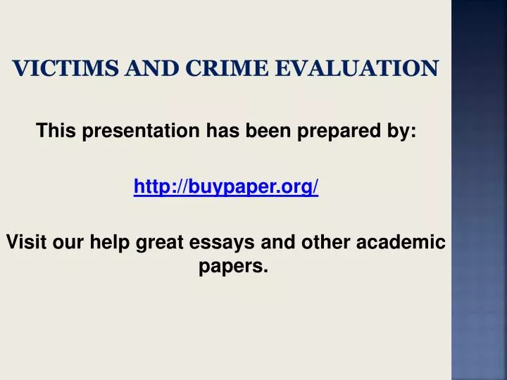 victims and crime evaluation