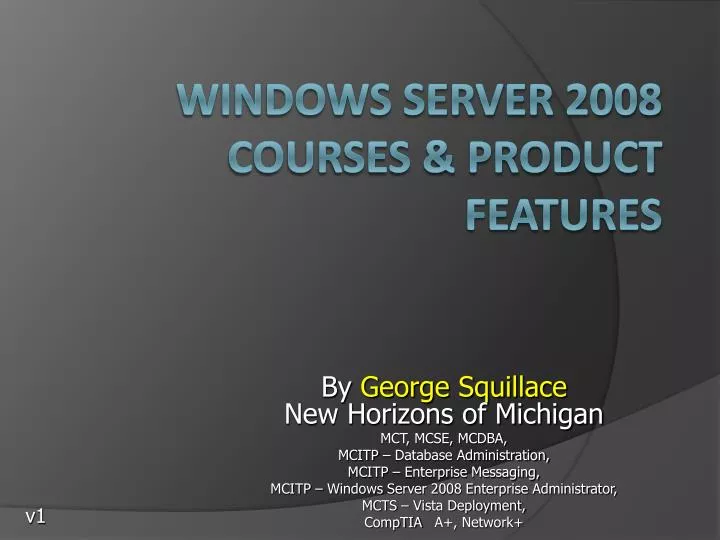 windows server 2008 courses product features
