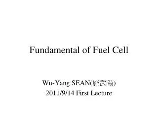 Fundamental of Fuel Cell