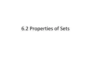 6.2 Properties of Sets