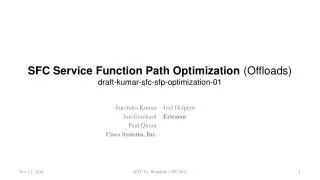 SFC Service Function Path Optimization (Offloads) draft-kumar-sfc-sfp-optimization-01