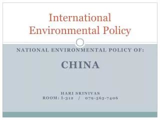 International Environmental Policy