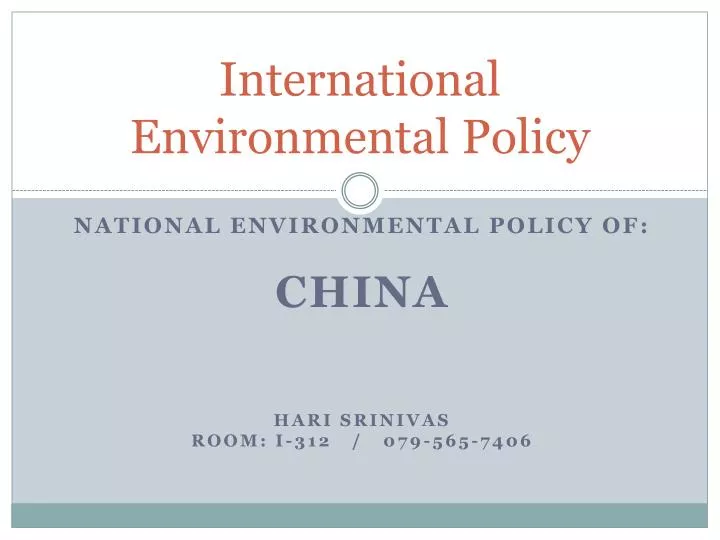 international environmental policy