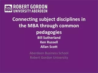 Aberdeen Business School Robert Gordon University