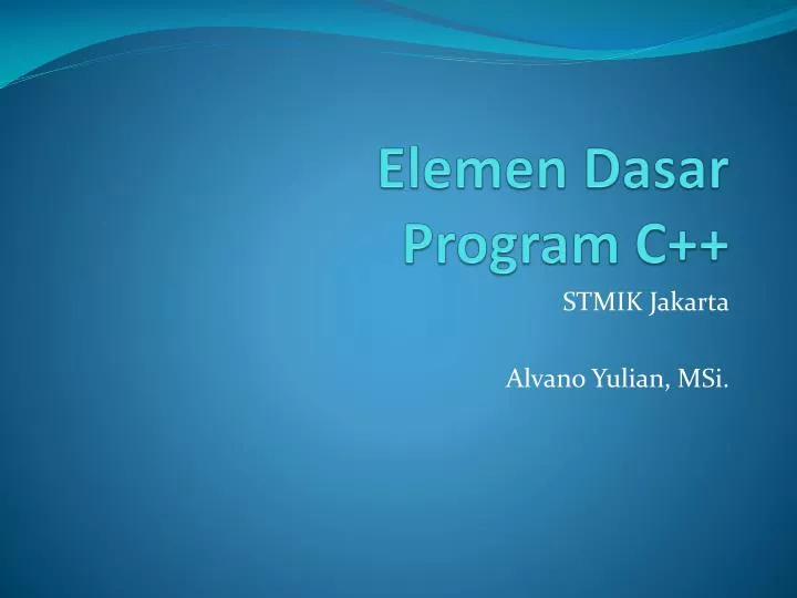 elemen dasar program c