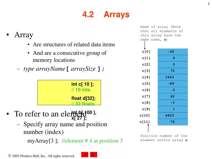4 2 arrays