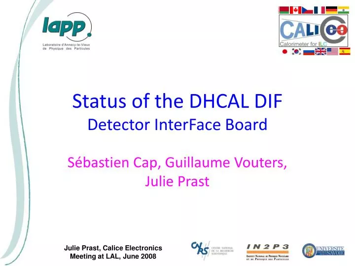 status of the dhcal dif detector interface board