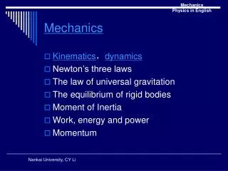 Mechanics