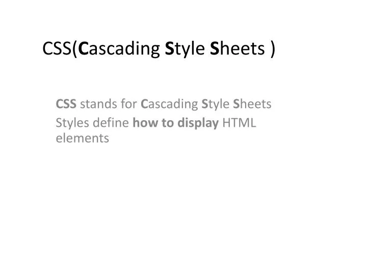 css c ascading s tyle s heets