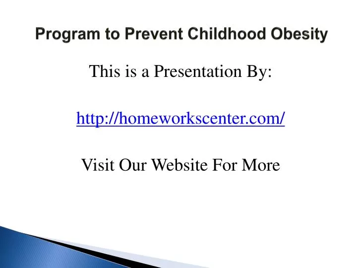 program to prevent childhood obesity