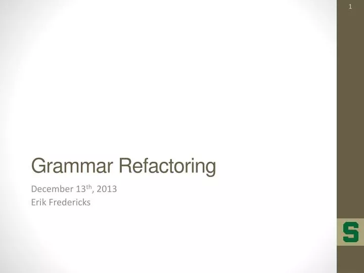 grammar refactoring