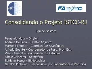 consolidando o projeto istcc rj