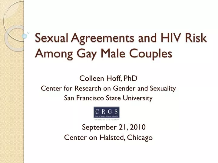 sexual agreements and hiv risk among gay male couples
