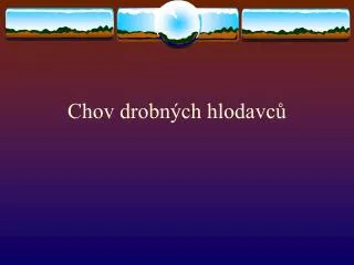chov drobn ch hlodavc