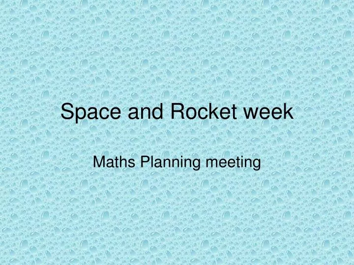 space and rocket week