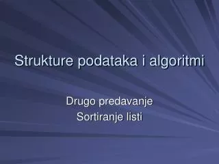 strukture podataka i algoritmi