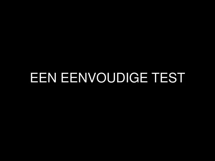 een eenvoudige test