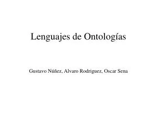 lenguajes de ontolog as