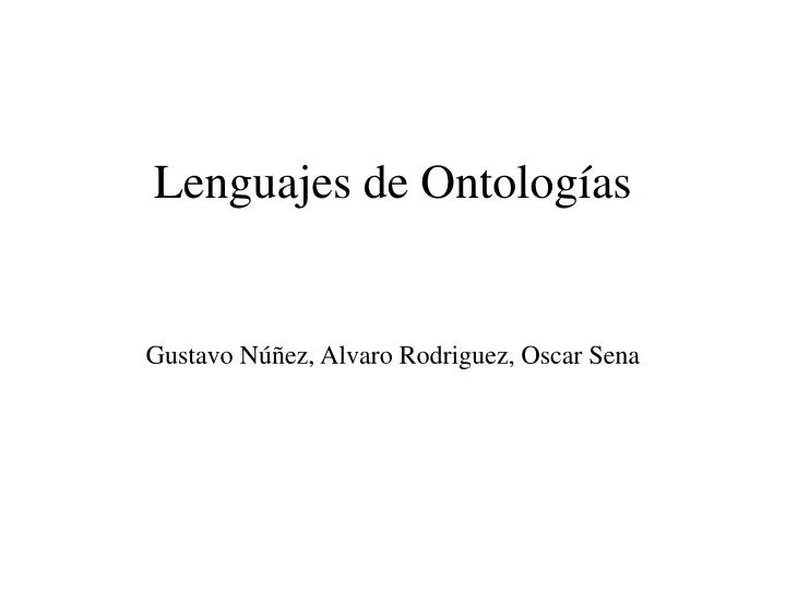 lenguajes de ontolog as