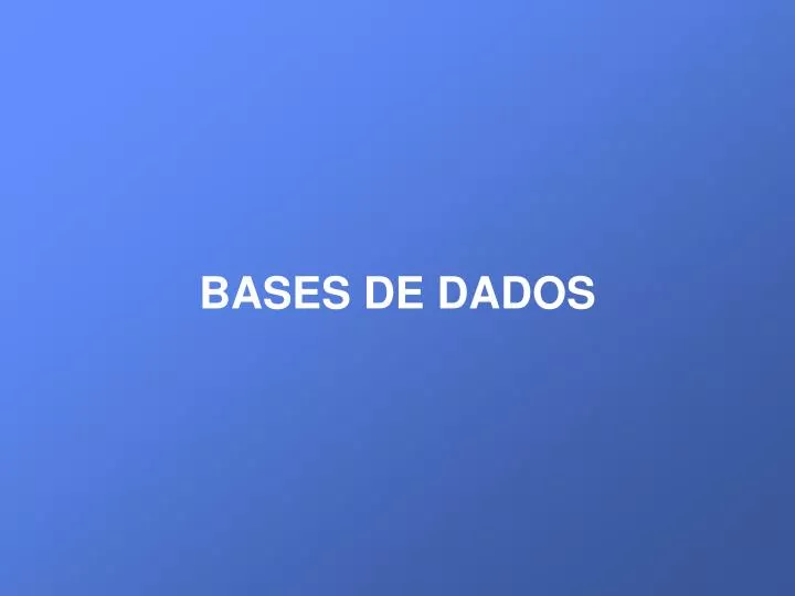 bases de dados