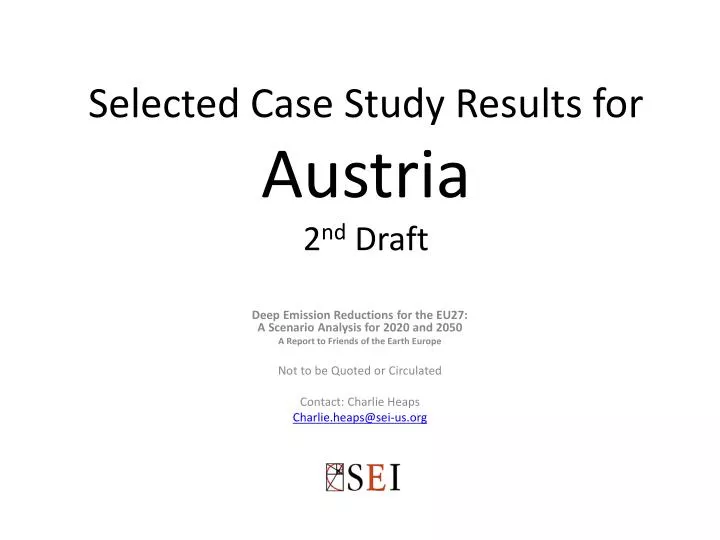 selected case study results for austria 2 nd draft