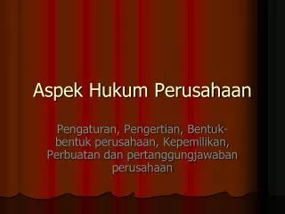 aspek hukum perusahaan