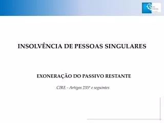 insolv ncia de pessoas singulares