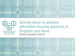 Boxing clever to achieve affordable housing solutions in Brighton and Hove 22nd October 2014