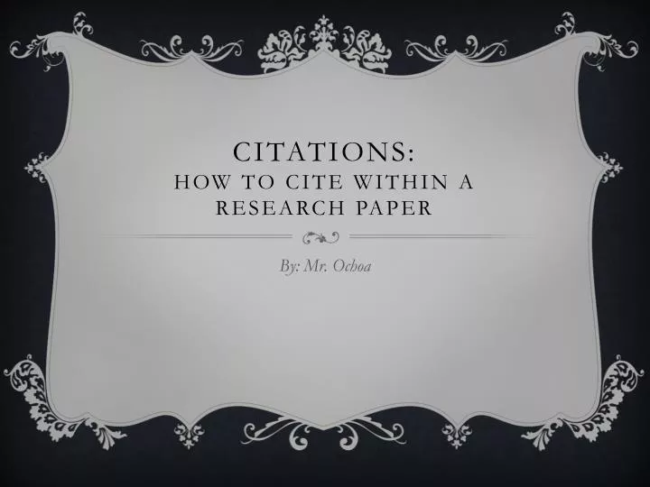 citations how to cite within a research paper