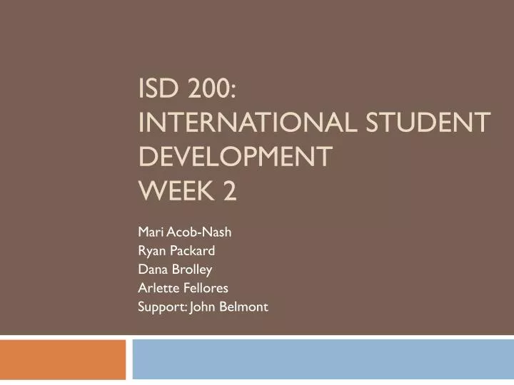 isd 200 international student development week 2
