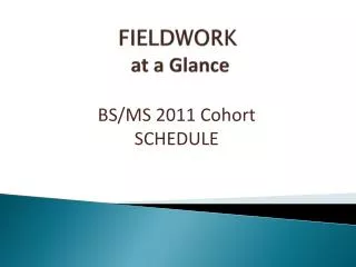 FIELDWORK at a Glance