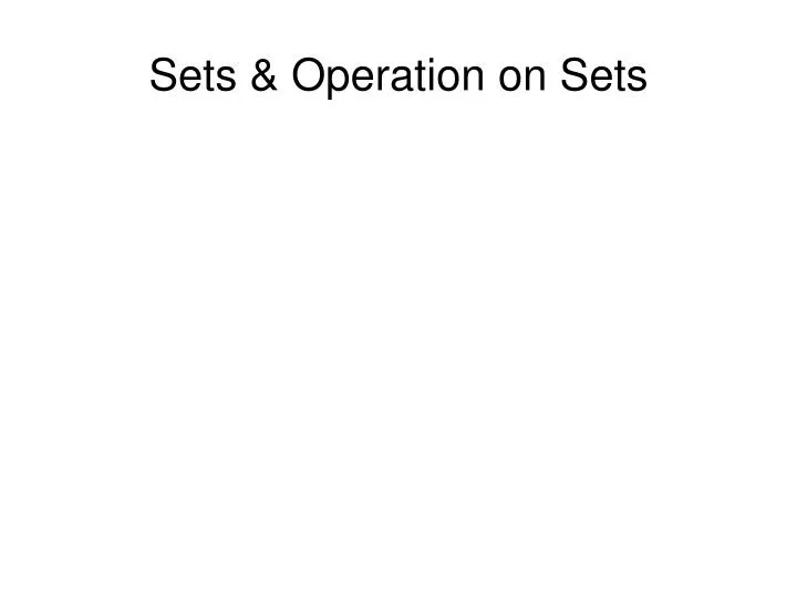 sets operation on sets
