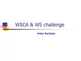 WSCA &amp; WS challenge