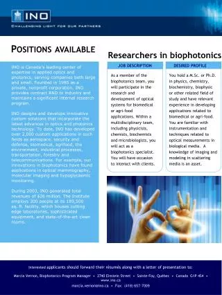 Researchers in biophotonics