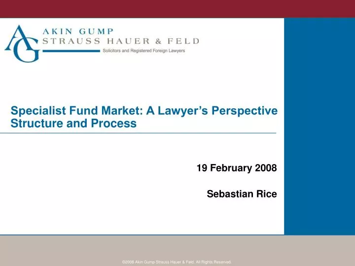 specialist fund market a lawyer s perspective structure and process