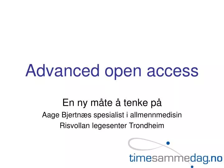 advanced open access