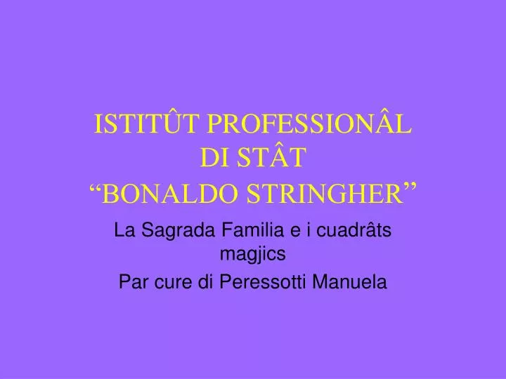 istit t profession l di st t bonaldo stringher