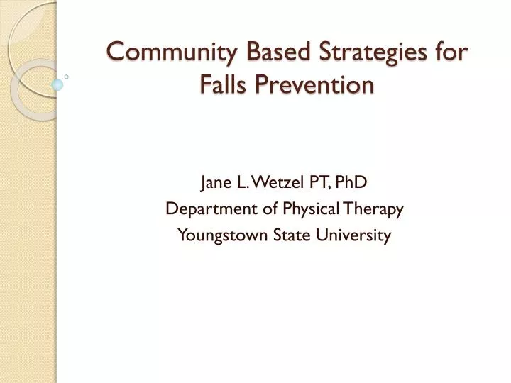 community based strategies for falls prevention